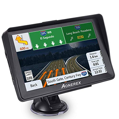 Car GPS, Aonerex 7 inch Touchscreen GPS Navigation System for Car Truck Motorhome &8GB 256MB Satellite Navigator Device with 2019 Maps Free Lifetime Map Updates