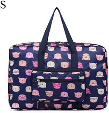 KEISHJD Luggage Hand Folding Travel Bag Printing Travel Bags Portable Women's Tote Bag 1 S