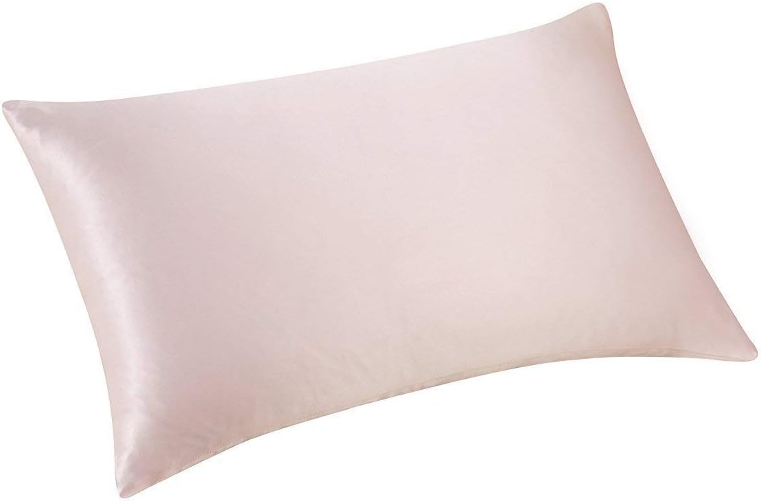 ALASKA BEAR - Natural Silk Pillowcase, Hypoallergenic, 19 momme, 600 thread count 100 percent Mulberry Silk, King Size 50 x 90 cm with hidden zipper(Pink)