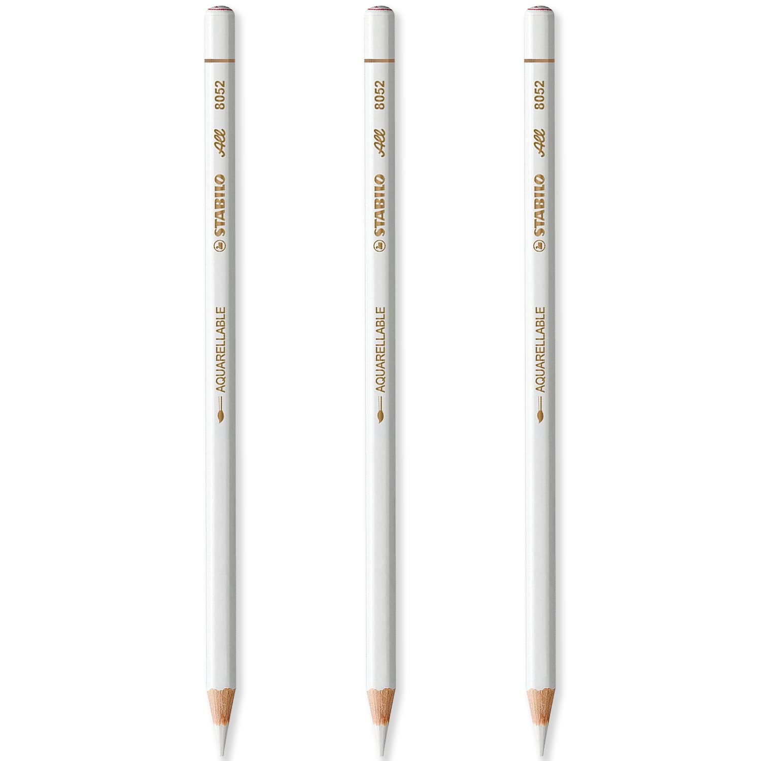 STABILO All Watercolour Effect Pencil Pack of 3 Pencils (White) — image 1