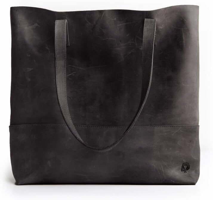 Mamuye Leather Tote, Black