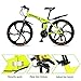 Outroad Mountain Bike 6 Spoke 21 Speed 700CC Double Disc Brake Suspension Fork Rear Suspension Anti-Slip Aluminium Alloy Folding Bike (Yellow,26 in)thumb 2