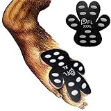 Dog Paw Protection Anti-Slip Traction Pads with Grips, 24 Pieces Self Adhesive Disposable Dog Shoes for Hardwood Floor Indoor Wear (XXXL-3.07