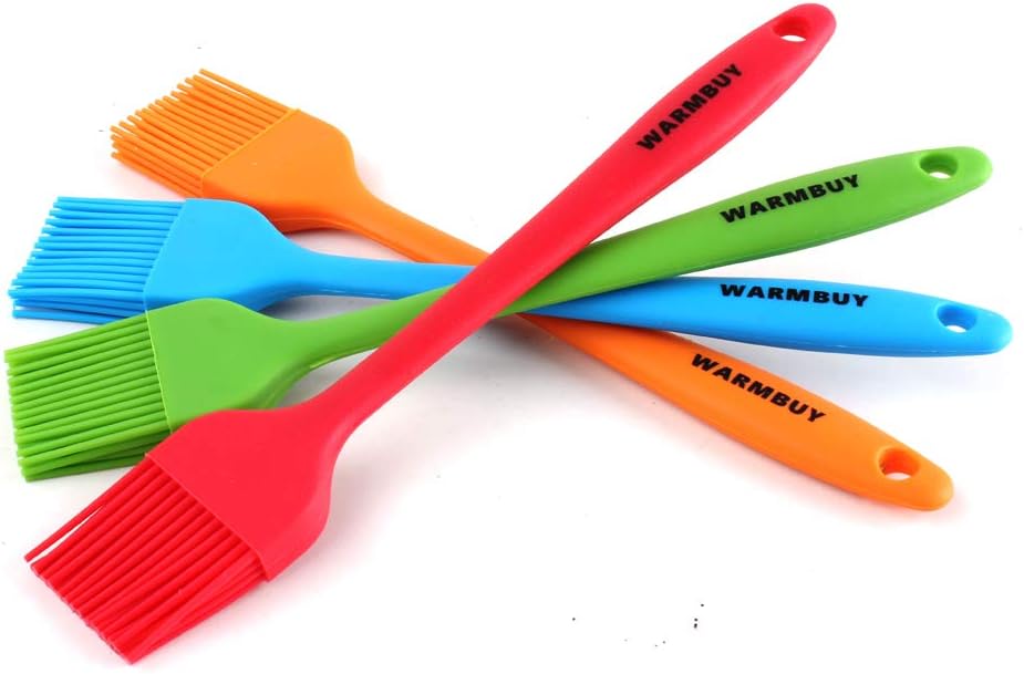 WARMBUY Silicone Basting Pastry Brushes for Baking and Cooking, One Piece Design, 8-3/4", 4 Pack : Garden & Outdoor