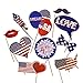 KODOO 39 Pcs 4th of July Photo Booth Props Patriotic Party Props for American Independence Day Party Decorations