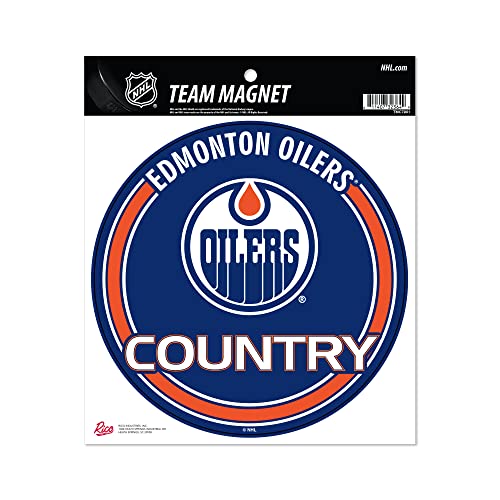 Rico Industries NHL Hockey Edmonton Oilers 8" Round Magnet