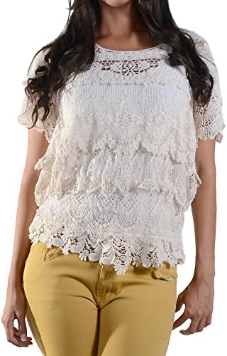 Ladies Crochet Short Sleeve Top