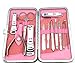 Alibuy Manicure Pedicure Set 12 in 1 Nail Clippers Cuticle Cutters Stainless Steel Professional Toenail Clippers Nail Scissors Grooming Kit for Men Women with Travel Case