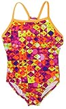 Speedo Girls Thin Strap One Piece Swimsuit Diamond Dot Size 10 Pink