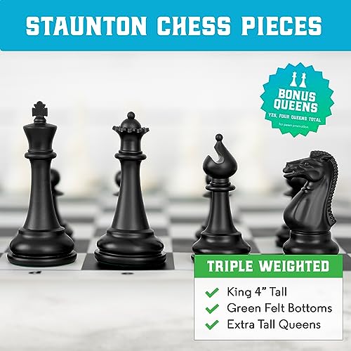 Best Chess Set Ever 3X Modern, Chess Set with 20” x 20” Foldable