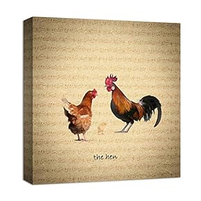 Canvas Wall Art for Living Room,Bedroom Home Artwork Paintings Farm Animal Ready to Hang - 12x12 inches