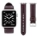 OUHENG Apple Watch Band 42mm, Retro Vintage Genuine Leather iWatch Replacement Strap for Apple Watch Series 1 Series 2, Dark Brown