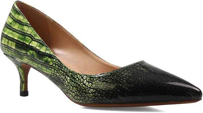 green kitten heel pumps