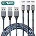 Atill iPhone Charger 9FT iPhone Charger Cable Nylon Braided Charging Cord Compatible iPhone 14/13/12XR XS XSMax X 8 8 Plus 7 7 Plus 6 6s Plus SE 5 5s 5c (Blue), 3 Pack