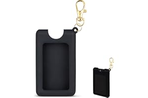 CERCGVEL Silicone Case Compatible with Noshinku Pocket Hand Sanitizer, Protective Case with Keychain for Refillable Travel Size, Hand Sanitizer Spray Accessory (Black)