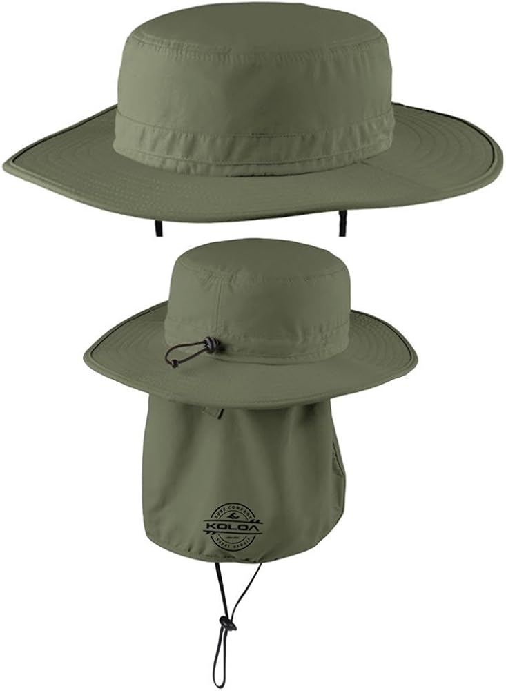 Koloa Surf Co. Wide-Brim Outdoor Hat with Sun Flap and UPF Protection