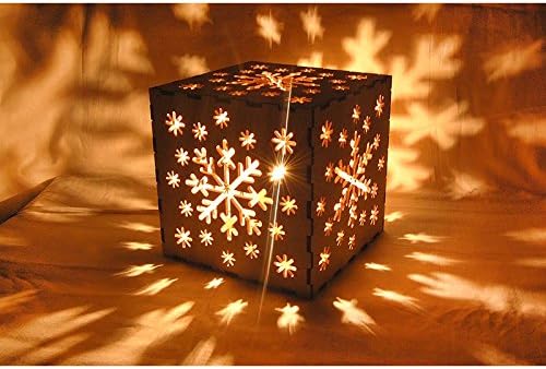 Wood Finish Table Lamp gift young adult Night light cube special design wood lamp decor for home for badroom