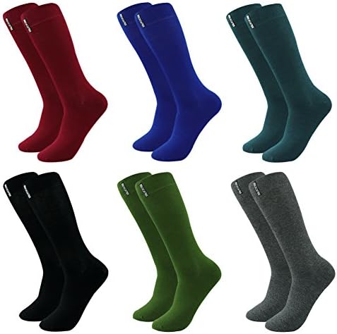 Dress Crew Socks WXXM Mens Casual Cotton Soft Fun Novelty Over Ankle Socks 1 Pair Khaki