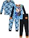 LEGO Star Wars Boys' Big 4-pc Pajama, 2 Sets-Long Sleeve & Pant, Black/Blue, 6