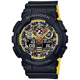 Casio G-Shock Men's Analog-Digital Black & Yellow Resin Strap Watch GA100BY-1A