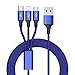 Multi USB Cable,Baseus USB to Lightning/Micro/USB C 3 in 1 Braided Charging Cable for iPhone X/8 plus/7 plus/iPad/Macbook/Galaxy S8 plus Note 8/Lg V20(Blue)