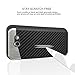 TJS Samsung Galaxy J3 Emerge/J3 Prime/Amp Prime 2/Express Prime 2/Sol 2/J3 Mission/J3 Luna Pro/J3 Eclipse Case, With [Tempered Glass Screen Protector] Carbon Fiber Built-in Metal Plate Back Case