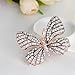 Fashion Multicolor Rhinestone Butterfly Brooch Pin Big Faux Pearl Enamel Brooch Pin Wedding Bridal Gift (Golden)