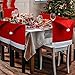 D-FantiX Christmas Chair Covers Set of 6, Santa Hat Chair Covers for Dining Room Holiday Christmas Decorations Red