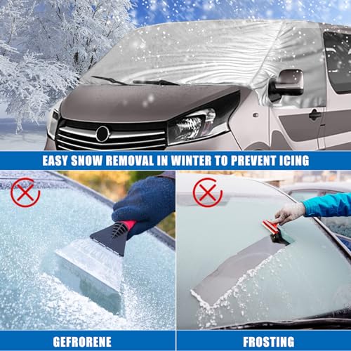 Opaltool Couverture de pare-brise avant pour Opel Vivaro, Trafic, Fiat Talento N-issan NV300 2014-2023, de luxe, argent, couverture thermique pliable