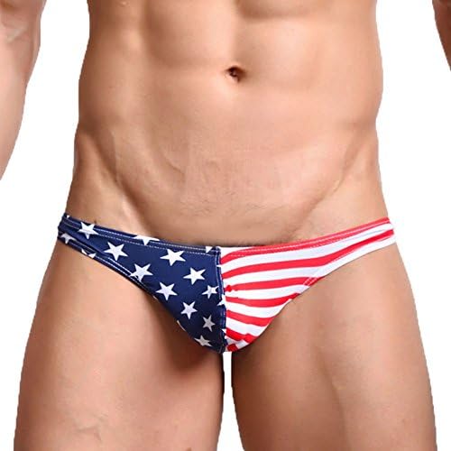 HXDYXGS Men's Sexy American Flag Pattern G-String Thong Underwear (L)