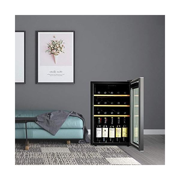 KUPPET-Compressor-36-Bottle-Wine-Cooler-Counter-Top-Wine-CellarChiller-Wine-Refrigerator-Single-Zone-with-Touch-Control-Quiet-Operation-Fridge-Wooden-shelf