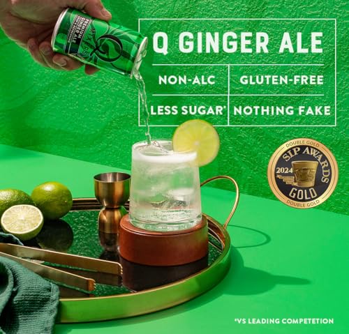 Q GINGER ALE WITH REAL GINGER & ORGANIC AGAVE – IDEAL FOR COCKTAILS & MOCKTAILS – MADE WITH REAL INGREDIENTS, PERFECTLY CARBONATED, & LESS SWEET – 60 CALORIES PER CAN – 7.5 FL OZ CANS (PACK OF 8)