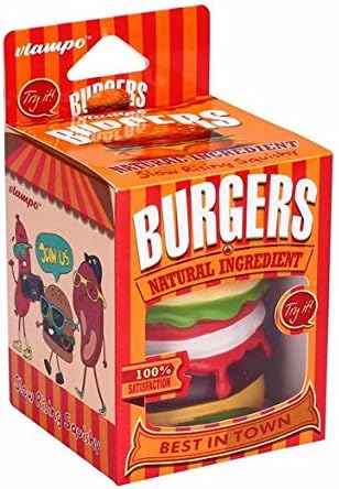 Vlampo Squishy Burger Hamburger Slow Rising Original Box Packaging Bread Collection Toy Decor Gift by Kobstore