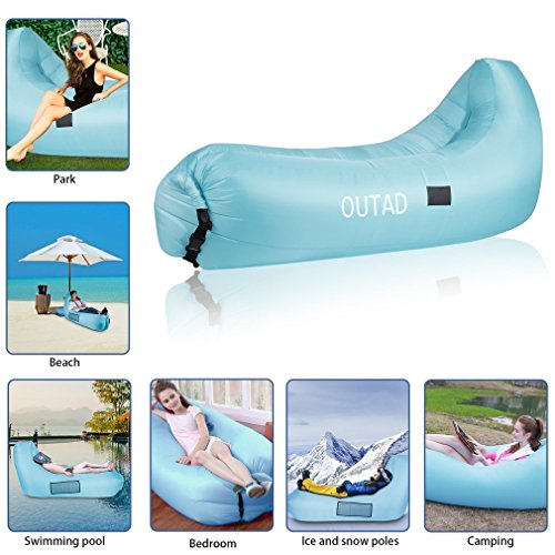 Inflatable Lounger Sofa Sleeping Bag,OUTAD Compression Air Beds,Portable Chair,Air Mattresses Beds.Ideal for Lounging, Camping, Beach, Fishing, Kids, Chilling, Parties, Swimming Pools (blue)