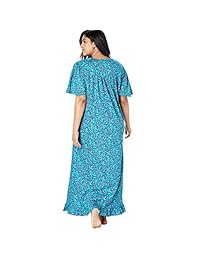 Vestido largo de algodón con estampado floral para dama