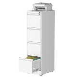 mysteeldepot File Cabinet, 4 Drawer File Cabinet with Lock, Steel Vertical Filing Cabinets for Home Office, Heavy Duty File Storage Cabinet for Legal/Letter/A4 Documents, Easy to Assemble, White