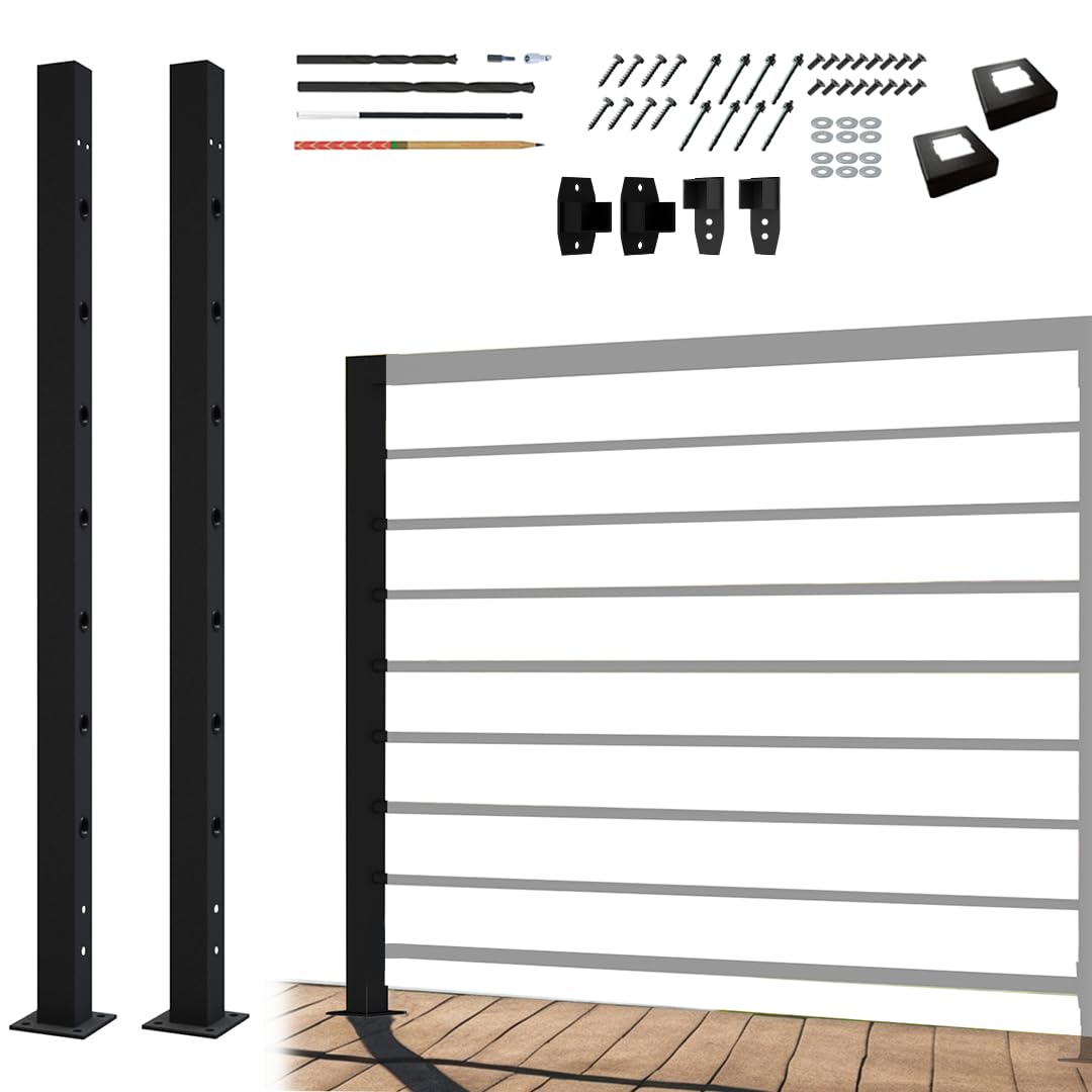 Photo 1 of CR Fence & Rail V4 (ONLY) Horizontal Guard Rail End Post DIY Kit, Bracket Included (NOT Compatible with Other Systems)