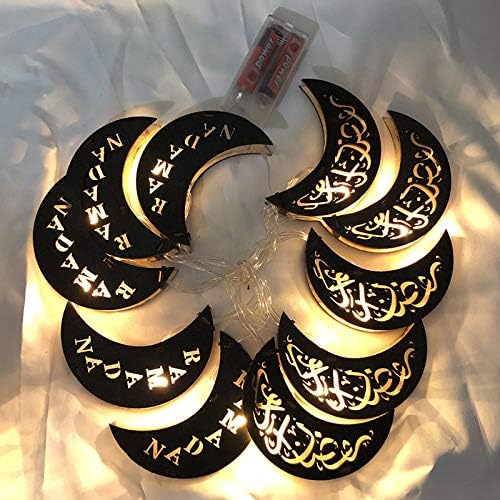 Baoer LED String Light for Home Ramadan Kareem Decoration Accessories Battery Powered Large Moon Shape Ramadan