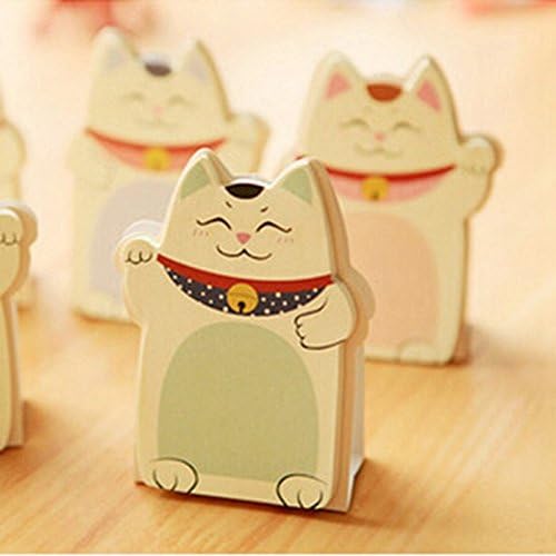 Frimateland Pack of 6 Sets Cute Lucky Cat Shaped Sticky Notes Office School Supplies Gift for Students Children