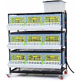 Hatching Time Quail Cage Grow Out Pen, 3 Section, 3 Layer, 9.5 Inch | Juvenile Quail Pen for Indoor Use, Hygienic Waste Tray, Smart Feeder, Power-washable durable ABS plastic, removable dividers