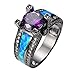 Rongxing Jewelry Opal Rings Womens Purple Amethyst Black Promise Rings Size 5-10