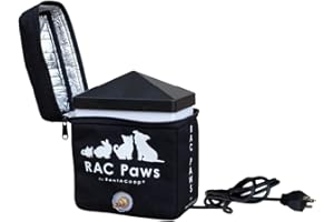 RAC Paws by RentACoop Zero Chill Heated Drinker – 64 oz All-in-One Small Animal Waterer with Heater & Insulated Cover, Cold-Weather Tested to -10°F, for Rabbits and Guinea Pigs