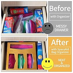 ECOGREDA Ziplock Bag Organizer, Wooden Baggie