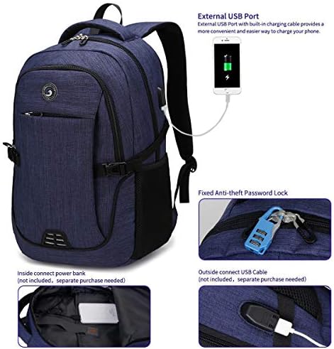 SHRRADOO Durable Waterproof Anti Theft Laptop Backpack Travel Backpacks Bookbag with usb Charging Port for Women & Men School College Students Backpack Fits 15.6 Inch Laptop Royal Blue 2 SHRRADOO Durable Waterproof Anti Theft Laptop Backpack Travel Backpacks Bookbag with usb Charging Port for Women & Men School College Students Backpack Fits 15.6 Inch Laptop Royal Blue