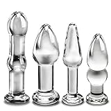 Anal Plug, Tracy's Dog 4 Piece Glass Butt Plug Anal Trainer Kit Sex Toy