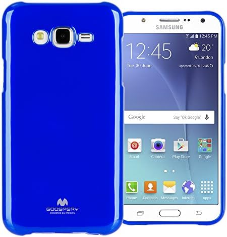 GOOSPERY Marlang Marlang Galaxy J7 Case - Navy Blue, Free Screen Protector [Slim Fit] TPU Case [Flexible] Pearl Jelly [Protection] Bumper Cover for Samsung GalaxyJ72015, J7-JEL/SP-NVY
