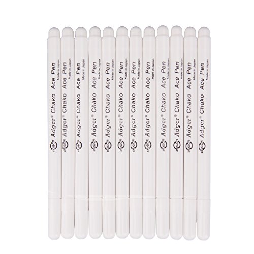 Air Erasable Fabric Marking Pen Disappearing Ink Makring Pen Fabric Marker Water Soluble Ink for Embroidery Cross Stitch Handicarft Needlework Quilting Tracing and Stitching, White Ink, Pack of 12 - Thumbnail 4