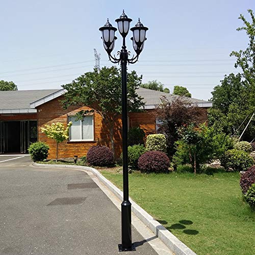 MRFX European-Style Garten Beleuchtung, Schwarz 5-Post Rasen Säule Scheinwerfer, im Freien Landschaftsbeleuchtung, Villa… – Bild 3