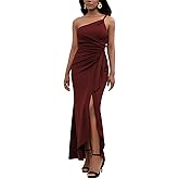 DeftSharp Women's Summer Dresses Ruched Formal Wedding Guest Cocktail Evening Maxi Dress