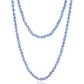 COLORFUL BLING 60-inch Long Hand Knotted Crystal Beaded Endless Strand Necklace Glass Beads Multi Layer Infinity Lariat for Women Men 1920s Flapper Sweater Costume Statement Jewelry